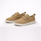 Women's beige loafers color detail — versatile — Edith Slip-On Loafers — Oscar Blackwood