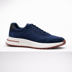 Men's blue suede sneakers alternate angle — casual — Rothwell Suede Sneakers — Oscar Blackwood