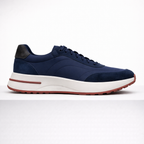 Men's blue suede sneakers detail view — casual — Rothwell Suede Sneakers — Oscar Blackwood