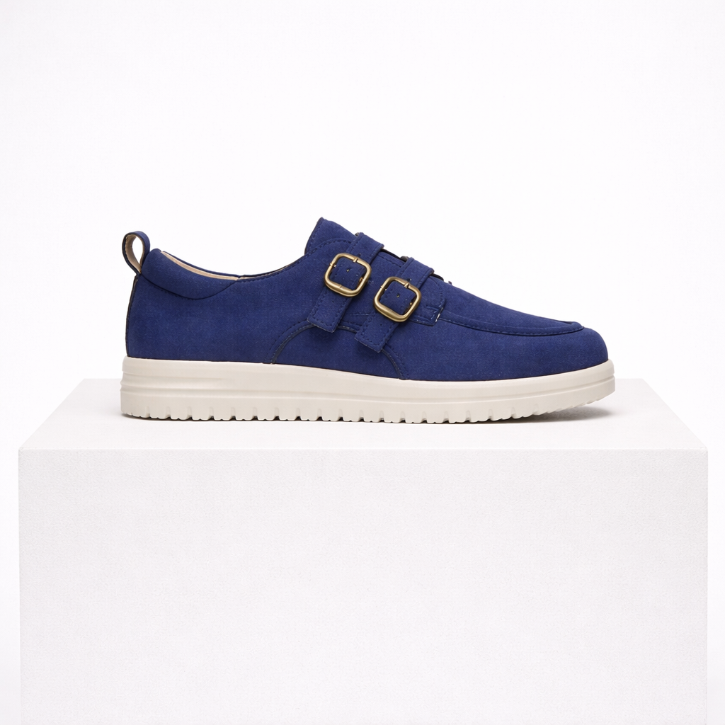 Women's blue loafers styled look — versatile — Edith Slip-On Loafers — Oscar Blackwood