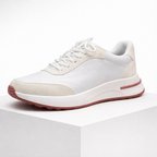 Men's white suede sneakers styled look — casual — Rothwell Suede Sneakers — Oscar Blackwood