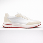Men's white suede sneakers side view — casual — Rothwell Suede Sneakers — Oscar Blackwood