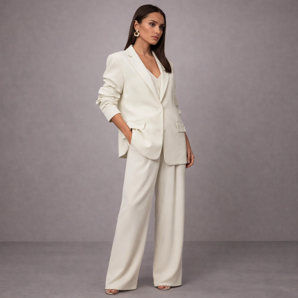 Women's sky color detail — versatile — Sky Line 2-Piece Suit for every occasion — Oscar Blackwood