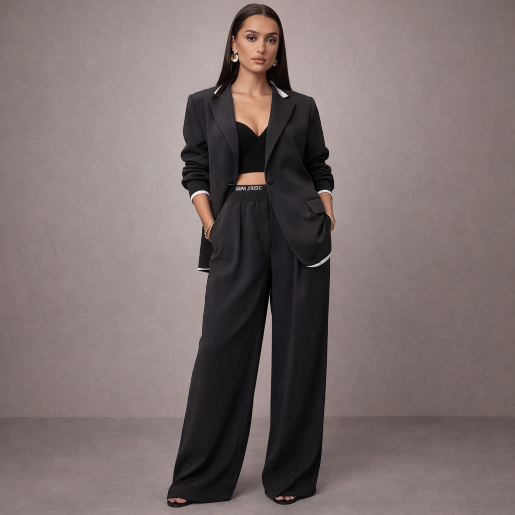 Women's black sky back view — versatile — Sky Line 2-Piece Suit — Oscar Blackwood
