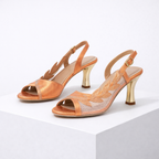 Women's orange heels close-up — elegant — Lily Grace Slingback Heels — Oscar Blackwood