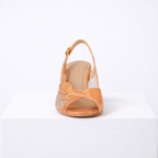 Women's orange heels color detail — elegant — Lily Grace Slingback Heels — Oscar Blackwood