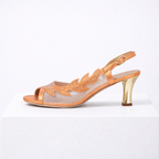 Women's orange heels styled look — elegant — Lily Grace Slingback Heels — Oscar Blackwood