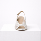 Women's silver heels back view — elegant — Lily Grace Slingback Heels — Oscar Blackwood