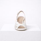 Women's white heels side view — elegant — Lily Grace Slingback Heels — Oscar Blackwood