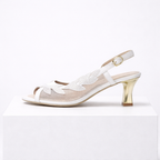 Women's white heels color detail — elegant — Lily Grace Slingback Heels — Oscar Blackwood