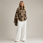 Women's tan muriel back view — versatile — Muriel Polka Dot Shirt — Oscar Blackwood