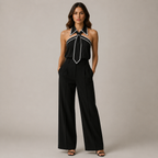 Women's black meryl side view — versatile — Meryl Tie Shirt for every occasion — Oscar Blackwood