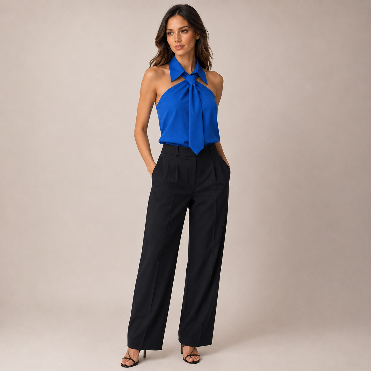 Women's blue meryl close-up — versatile — Meryl Tie Shirt for every occasion — Oscar Blackwood