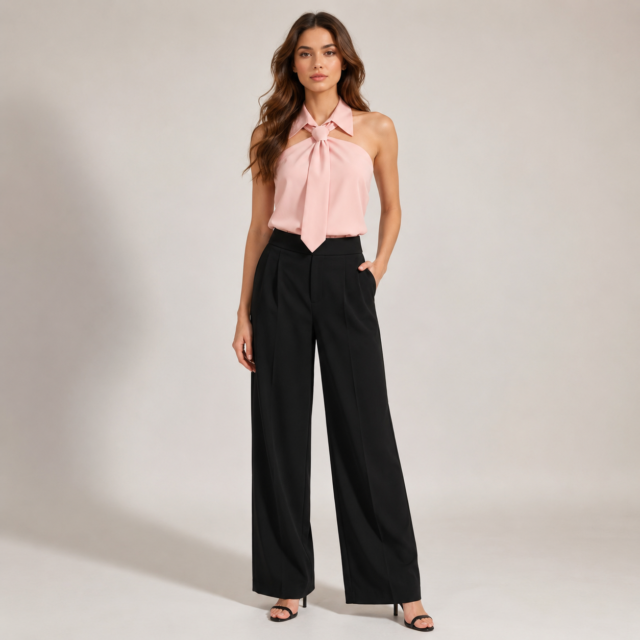 Women's pink meryl back view — versatile — Meryl Tie Shirt for every occasion — Oscar Blackwood