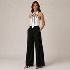 Women's white meryl close-up — versatile — Meryl Tie Shirt for every occasion — Oscar Blackwood