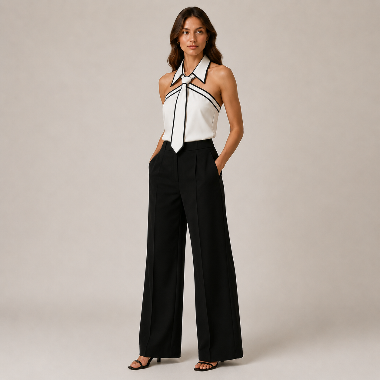 Women's white meryl close-up — versatile — Meryl Tie Shirt for every occasion — Oscar Blackwood