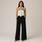 Women's white meryl side view — versatile — Meryl Tie Shirt for every occasion — Oscar Blackwood