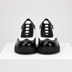 Women's white lace shoes detail view — versatile — Beatrix Wingtip Oxford Shoes — Oscar Blackwood