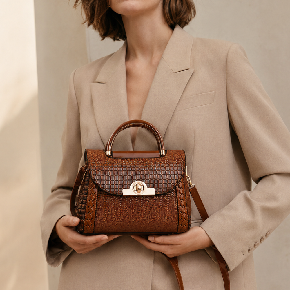 Women's handbag styled look — everyday — Valentina Croc Handbag — Oscar Blackwood