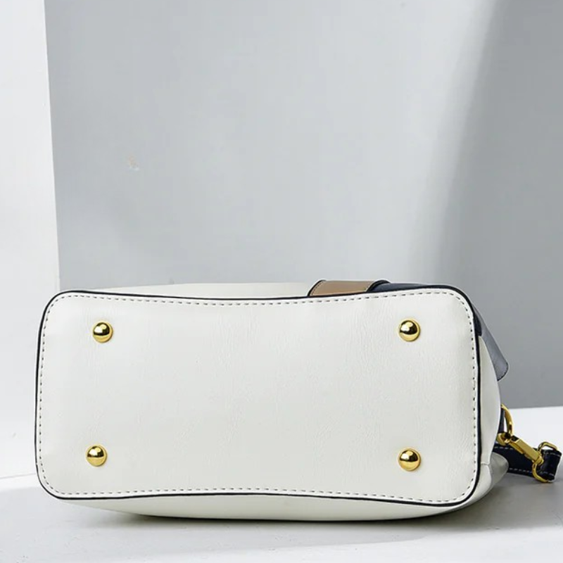 Women's black leather handbag color detail — everyday — Janenovo Butterfly Handbag — Oscar Blackwood