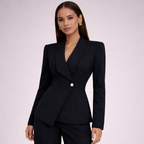 Women's black knit pants color detail — versatile — Brauere 2 Pieces Set — Oscar Blackwood