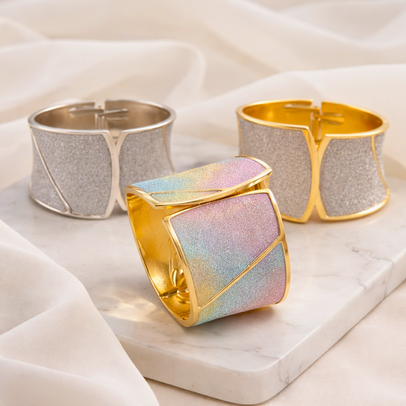 Women's red textured jewelry alternate angle — versatile — Aura Wave Bracelet — Oscar Blackwood