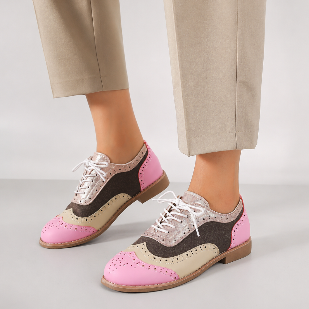 Women's lace shoes styled look — versatile — Betty Wingtip Oxford Shoes — Oscar Blackwood