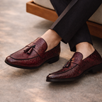 Men's lace loafers side view — versatile — Tino Croc Loafers for every occasion — Oscar Blackwood