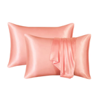 Unisex peach silk moonlight close-up — versatile — Moonlight Silk Pillowcase — Oscar Blackwood