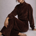 Women's velvet pants alternate angle — versatile — Shona Velvet 2 Piece Set — Oscar Blackwood
