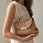 Women's handbag alternate angle — everyday — Valentina Croc Handbag — Oscar Blackwood