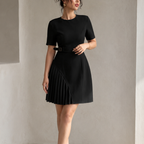 Women's dress side view — chic — Merelin Pleated Dress for every occasion — Oscar Blackwood