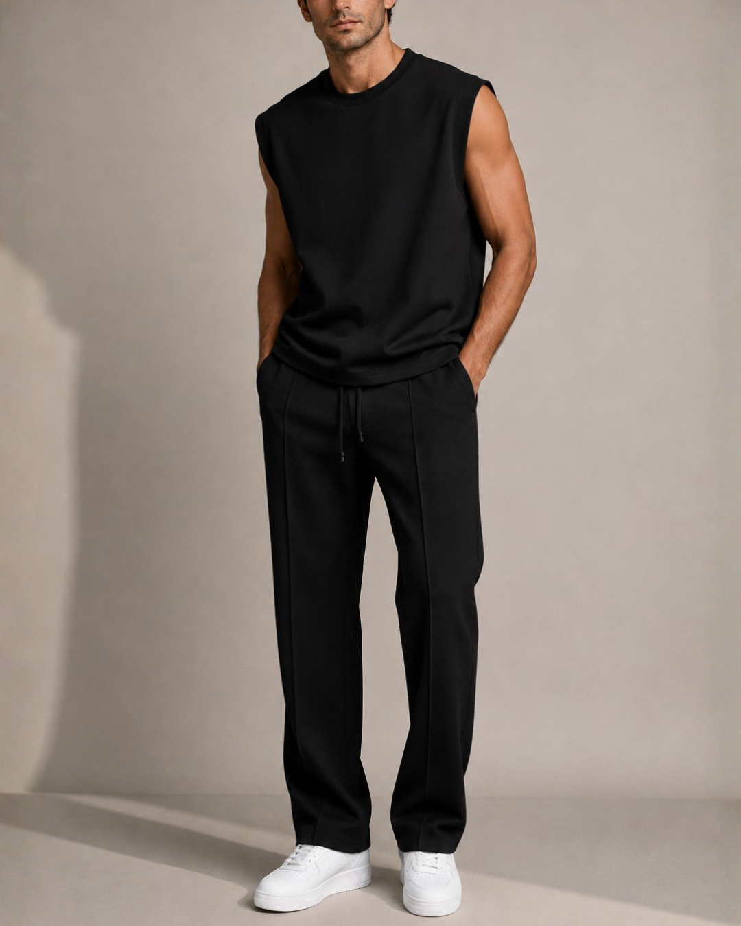 Men's polyester pants color detail — versatile — Abakhan 2 Piece Set — Oscar Blackwood