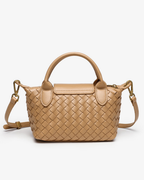 Women's woven handbag detail view — everyday — Marguerite Woven Crossbody Handbag — Oscar Blackwood