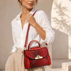 Women's handbag side view — everyday — Valentina Croc Handbag for every occasion — Oscar Blackwood