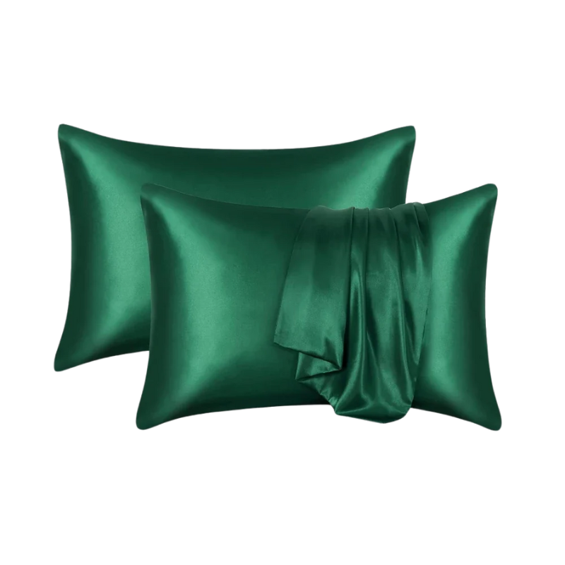 Unisex green silk moonlight back view — versatile — Moonlight Silk Pillowcase — Oscar Blackwood