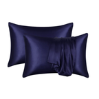 Unisex navy-1 silk moonlight close-up — versatile — Moonlight Silk Pillowcase — Oscar Blackwood