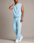 Men's polyester pants side view — versatile — Abakhan 2 Piece Set — Oscar Blackwood