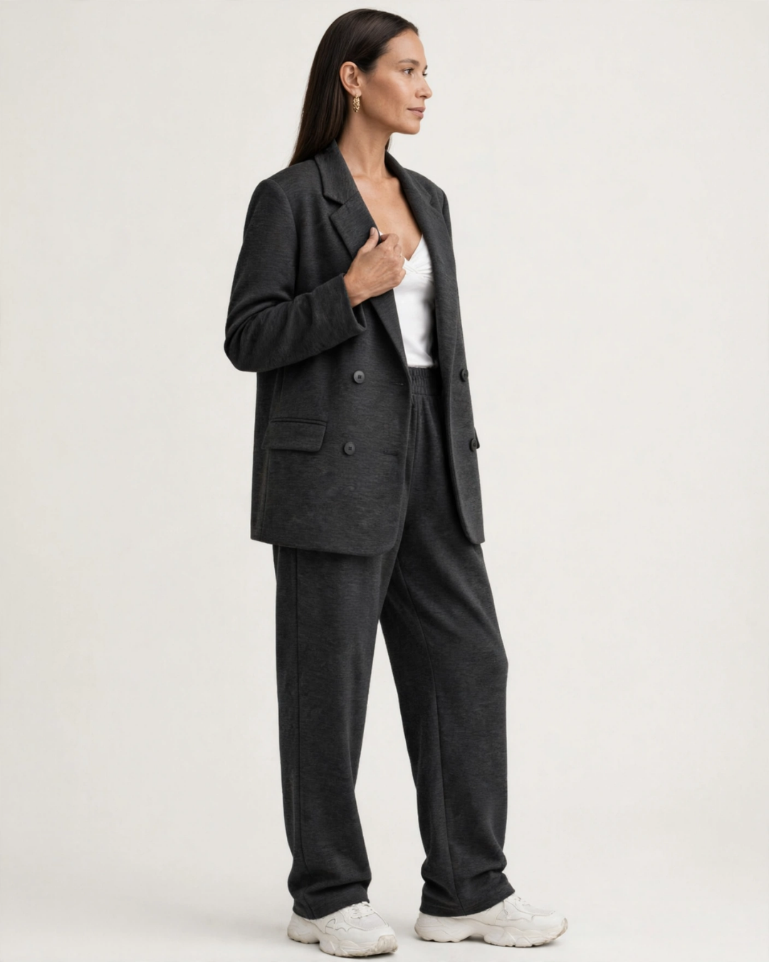 Women's pants detail view — versatile — Gabby Relaxed 2-Piece Set — Oscar Blackwood