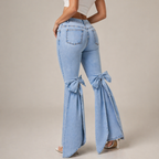 Women's denim jeans front view — casual — Kimberly Bow Jeans for every occasion — Oscar Blackwood