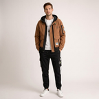 Men's brown pants front view — versatile — ANB Studio 2 Piece Set — Oscar Blackwood