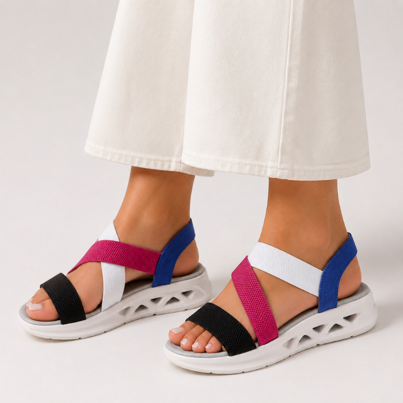 Women's geometric sandals styled look — versatile — Florence Orthopedic Sandals — Oscar Blackwood