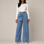 Women's denim jeans front view — casual — Madison Wide Jeans for every occasion — Oscar Blackwood