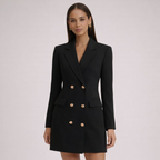 Women's black dress side view — chic — Kate Blazer Dress for every occasion — Oscar Blackwood