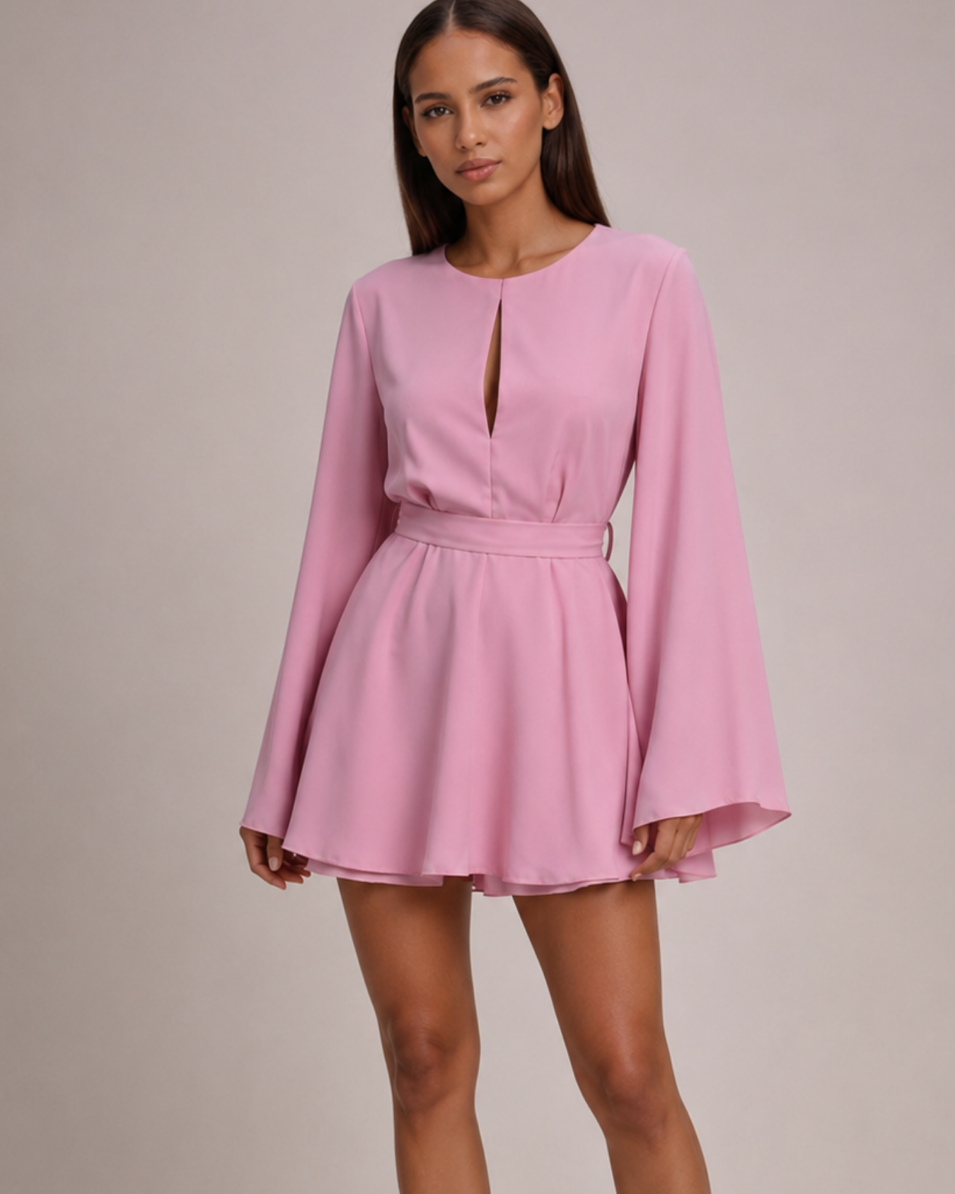 Women's pink dress alternate angle — summer — Kamilla Backless Mini Dress — Oscar Blackwood