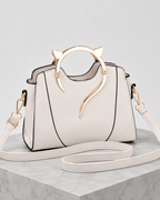 Women's leather handbag front view — everyday — Miaura Cat-Ear Handbag — Oscar Blackwood
