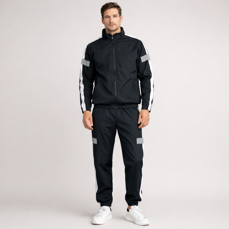 Men's black polyester sets front view — versatile — Abakhan Maximus 2 Piece Set — Oscar Blackwood