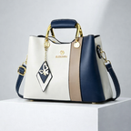 Women's blue leather handbag front view — everyday — Janenovo Butterfly Handbag — Oscar Blackwood