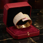 Women's white textured jewelry detail view — versatile — Aura Diamond Wave Bracelet — Oscar Blackwood