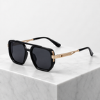 Women's black-gold sunglasses color detail — statement — Addison Aviator Sunglasses — Oscar Blackwood